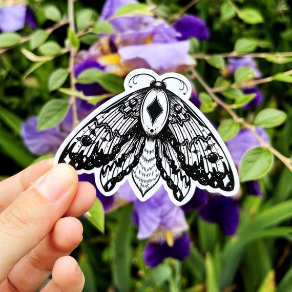 Moth Sticker Decal Witchy Stickers Luna Moth Sticker Moth Art Mystical Moth Sticker Moth Gifts Celestial Stickers Goth Sticker 