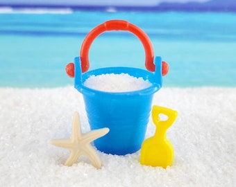 Miniature Beach Bucket Spade Shovel,Mini Beach Accessory,Fairy Garden Accessories,Beach Miniatures,Beach Cake Topper