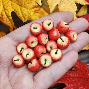 Miniature Apples,1:6 Scale,Red,Dollhouse Miniature Apples,Miniature Fruit,Fairy Garden Accessories,Fall Miniatures,Autumn Minis