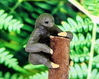 Micro Sloth,Miniature Sloth Figurine,Terrarium Supplies,Fairy Garden Accessories,Dollhouse Sloth,Diorama,Tiny Sloth