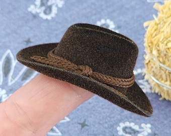 Miniature Cowboy Hat,Mini Western Hat,Dollhouse Cowboy,Cowgirl Hat,Craft Supplies,Old Western Miniatures, Doll Cowboy Hat,Diorama