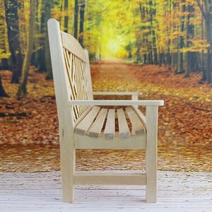 Miniature wooden garden bench,natural wood garden chairs,dollhouse garden table,1:12 scale garden furniture,Miniature patio furniture afbeelding 7