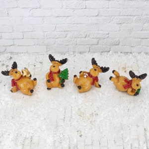 Miniature Reindeer,Christmas Miniatures,Mini Reindeer Figurine,Dollhouse Christmas,Holiday Miniatures,Christmas Craft Supplies,Diorama