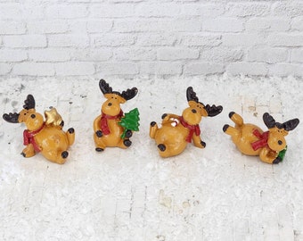 Miniature Reindeer,Christmas Miniatures,Mini Reindeer Figurine,Dollhouse Christmas,Holiday Miniatures,Christmas Craft Supplies,Diorama