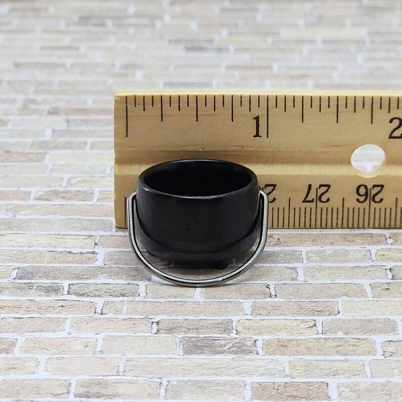 Miniature Cast Iron Pot,cauldron,1:12 Scale,black,metal,dollhouse ...