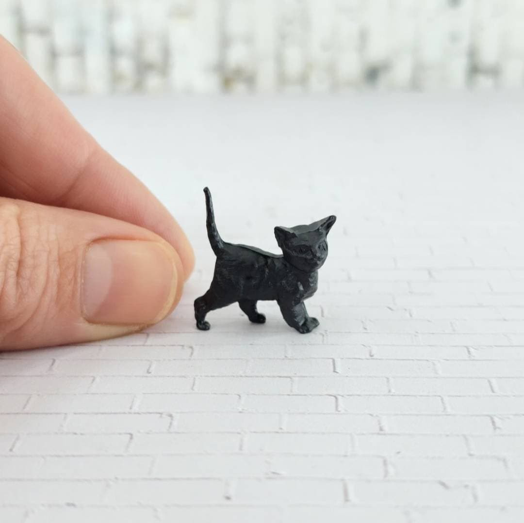 36 Mini-Katzen-Figuren Aus Kunstharz – Schwarze Katzen & Tiere, Ca. 1–3,8 Cm, Für Deko & Basteln