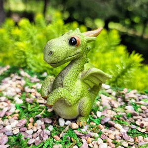 Fairy Garden Dragon,Green,Miniature Dragon,Fairy Garden Accessory,Baby Dragon Figurine,Terrarium Supplies,Mythical Miniatures image 7