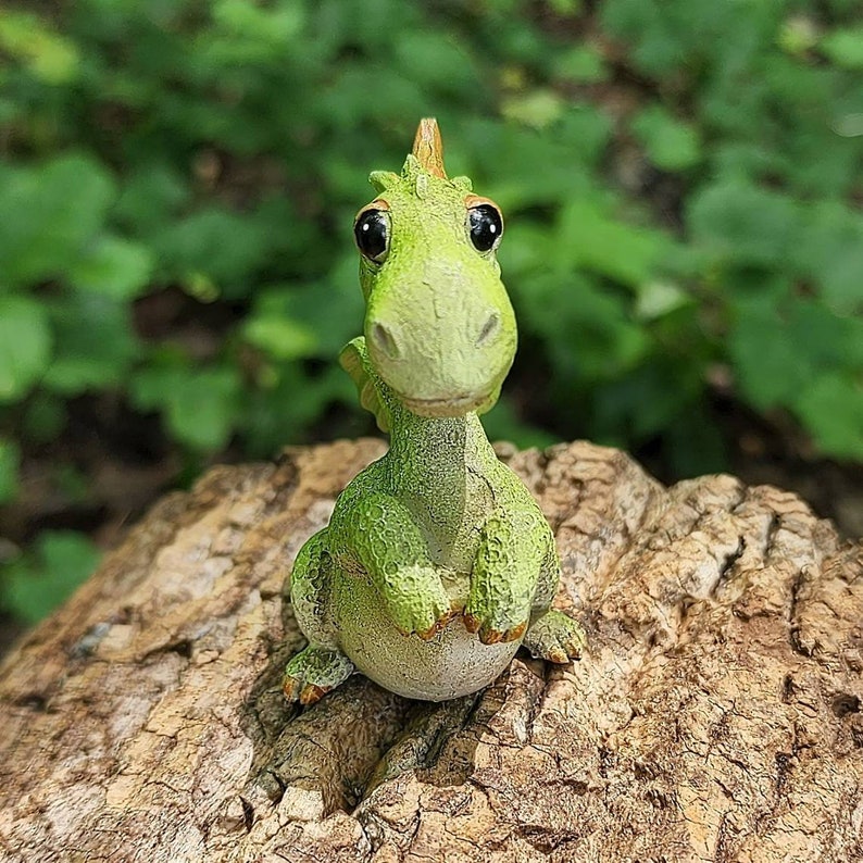 Fairy Garden Dragon,Green,Miniature Dragon,Fairy Garden Accessory,Baby Dragon Figurine,Terrarium Supplies,Mythical Miniatures image 2