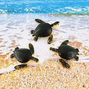 Miniature Sea Turtle,Tiny Sea Turtle Figurine,Beach Garden Supplies,Miniature Sea Animals,Diorama,Terrarium Supplies,Zen Garden,Mini Turtle