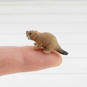 Micro Beaver,Miniature Beaver, Diorama,Terrarium Supplies,Dollhouse Miniature Animals,Craft Supplies,Micro Animals