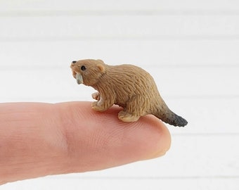 Micro Beaver,Miniature Beaver, Diorama,Terrarium Supplies,Dollhouse Miniature Animals,Craft Supplies,Micro Animals