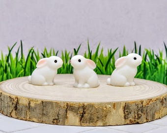 Tiny Bunny,Micro,Miniature Bunny,Dollhouse Miniature,Fairy Garden Accessory,Terrarium Supplies,Easter Miniatures,Tiny Easter,Craft Supply