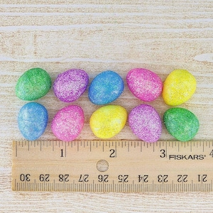 Mini Easter Eggs,Glitter Foam Eggs,Easter Craft Supplies,Miniature Eggs for Baskets,Easter Miniatures image 1