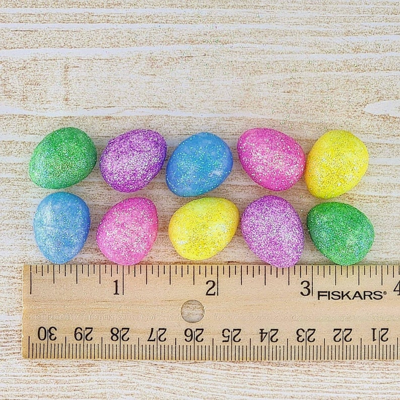Mini Easter Eggs,Glitter Foam Eggs,Easter Craft Supplies,Miniature Eggs for Baskets,Easter Miniatures image 1