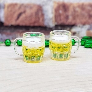 Miniature Beer Mug,Dollhouse Miniature Beer,1:6 Scale,St.Patricks Day Miniatures,Fairy Garden Accessory,Dollhouse Drinks
