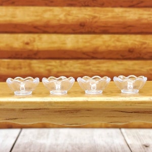 4 Peice Miniature Bowl Set,1:12 Scale Clear Bowls,Dollhouse Candy Dishes,Dollhouse Kitchen Accessories image 1