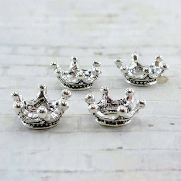 ONE Dollhouse Miniature Silver Crown Metal,Tiny Crown,Miniature Fairytale,Fairy Miniatures,Fairy Garden Accessories,Crown Charm