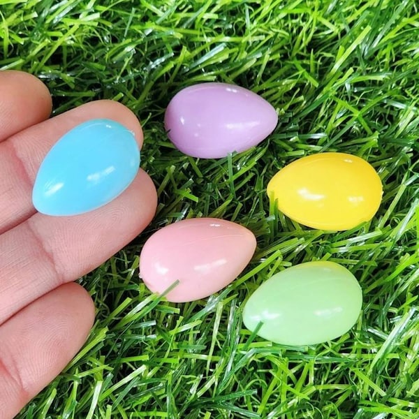 Miniature Easter Eggs,Mini Plastic Eggs,Easter Miniatures,Fairy Garden Accessories,Easter Craft Supplies,Mini Easter Decor,Mini Pastel Eggs