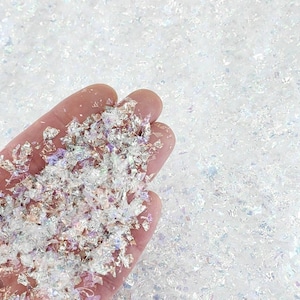Fake Snow Flakes,Iridescent,Fairy Garden Snow,Dollhouse Snow,Christmas Village Snow, Artificial Miniature Snow,Craft Supplies,Resin Crafts