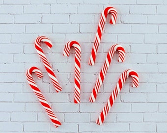 Mini Candy Canes,Miniature Peppermint Stick Ornaments,Tiny Clay Charms,Dollhouse Christmas,Christmas Craft,Christmas Miniatures,Mini Holiday