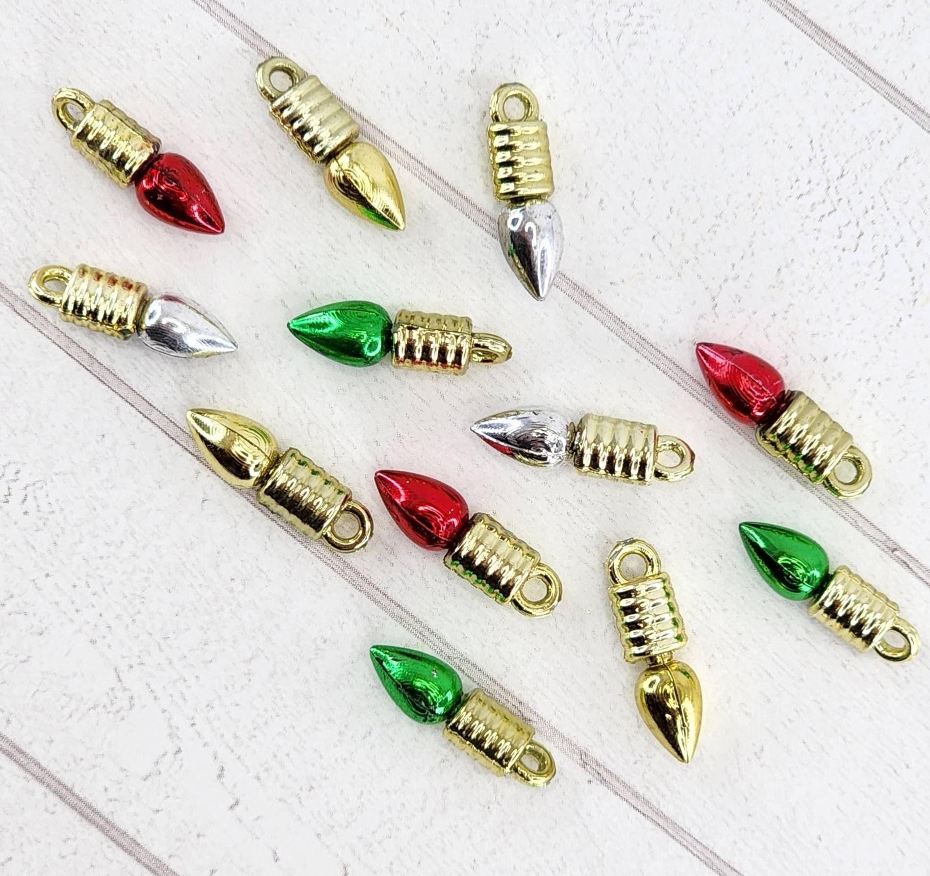 12 Tiny Metallic Christmas Lightsminiature Christmas Light Etsy
