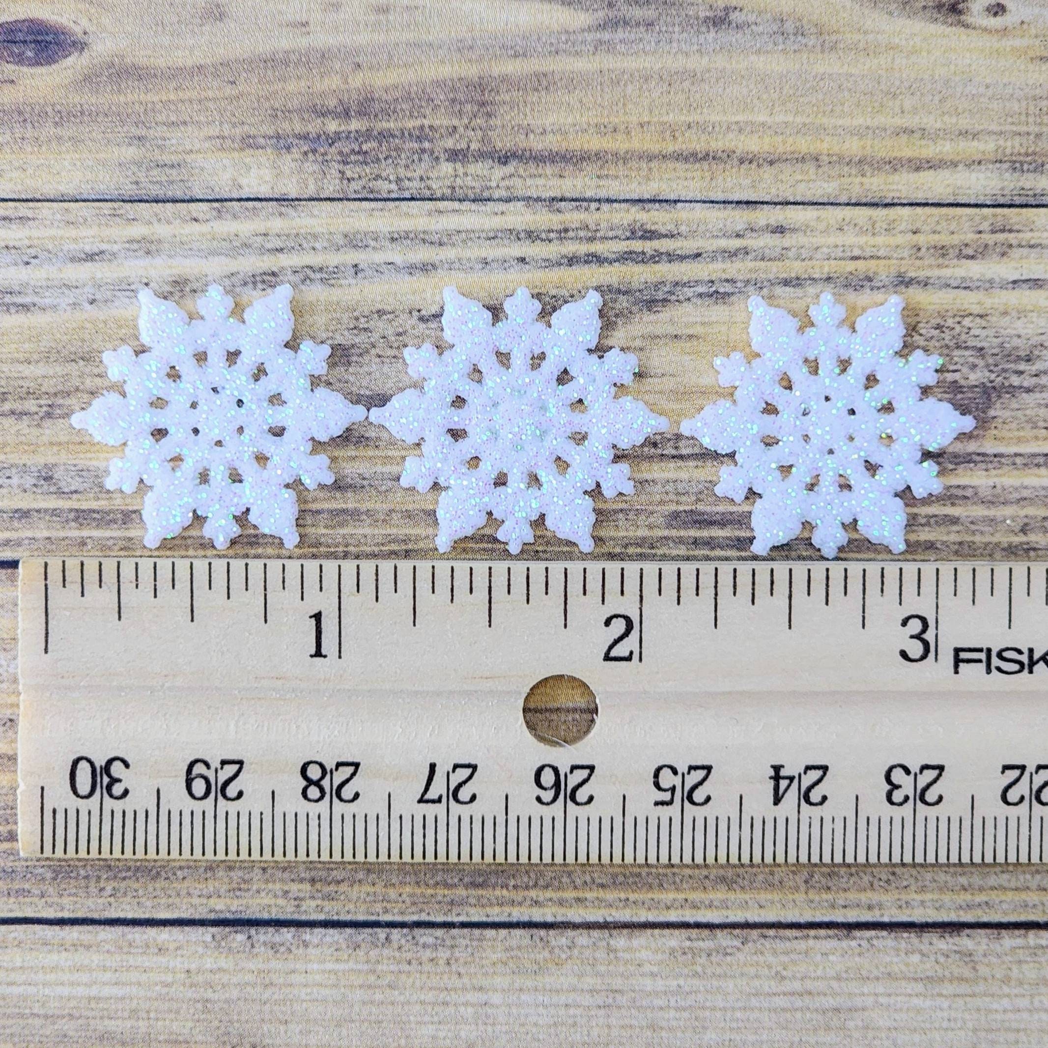 10 Clear Acrylic Snowflakes Embellishments, Miniature Snowflakes