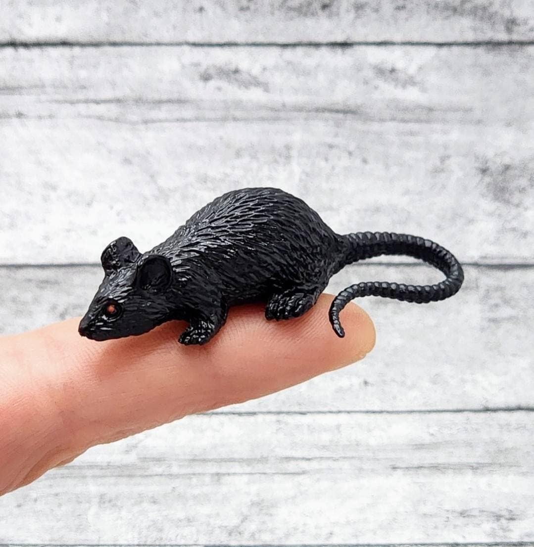 Aorvoras Miniature Black Rats - 5-Pack Halloween Dollhouse Accessories For Fairy Gardens & Crafts - View #8