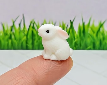 Tiny Bunny,Micro,Miniature Bunny,Dollhouse Miniature,Fairy Garden Accessory,Terrarium Supplies,Easter Miniatures,Tiny Easter,Craft Supply