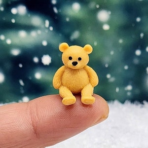 Tiny Miniature Teddy Bear,Dollhouse Miniatures,Terrarium Supplies,Dollhouse Toy,Valentine's,Christmas Miniatures,Micro Bear,