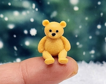 Tiny Miniature Teddy Bear,Dollhouse Miniatures,Terrarium Supplies,Dollhouse Toy,Valentine's,Christmas Miniatures,Micro Bear,