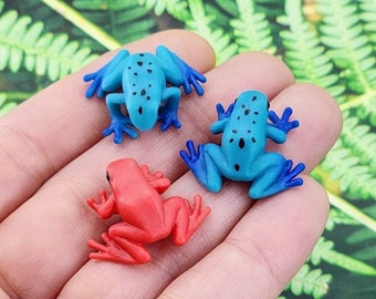 Tiny Dart Frogs,Miniature Poison Frog,Micro Animals,Terrarium Supplies,Diorama,Micro Frog,Dollhouse,Tiny Animal Figurines,Rainforest Minis