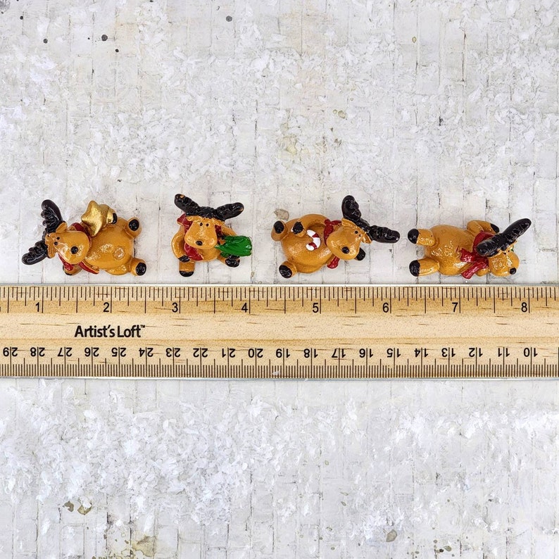 Miniature Reindeer,christmas Miniatures,mini Reindeer Figurine ...