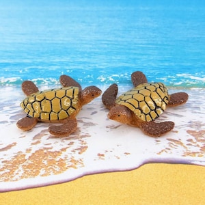 Miniature Sea Turtle,Fairy Garden Accessories,Miniature Beach Garden,Beach Miniatures,Terrarium Supplies,Beach Cake Toppers,Craft Supply
