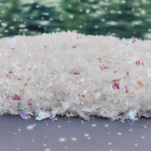 Fake Snow Flakes Iridescent,Fairy Garden Snow,Dollhouse Snow,Christmas Village Snow,Artificial Miniature Snow,Christmas Craft Supplies