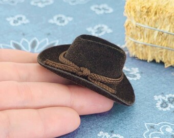 4 Mini Chapeaux Cowboy En Feutre – Accessoires Pour Poupées, Déco De Fête Et Projets DIY (Marron)