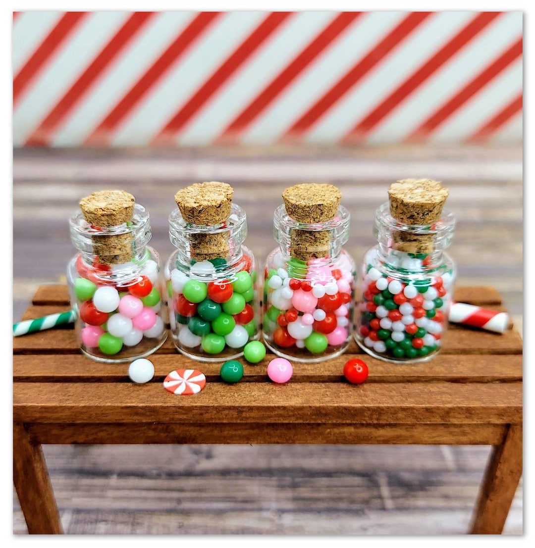 Miniature Large Candy Jar, Christmas Miniatures, Dollhouse Candy, Mini