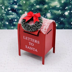 Miniature Mailbox,Christmas Miniatures,Letters To Santa,Dollhouse Christmas,Miniature Packages,Tiered Tray Decor,Diorama,Mini Mail