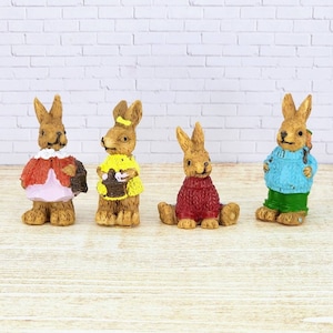 Miniature Easter Bunny,Miniature Bunnies,Easter Miniatures,Dollhouse Miniatures,Fairy Garden Accessories,Easter Craft Supplies,Diorama