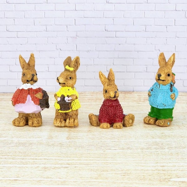 Miniature Easter Bunny,Miniature Bunnies,Easter Miniatures,Dollhouse Miniatures,Fairy Garden Accessories,Easter Craft Supplies,Diorama