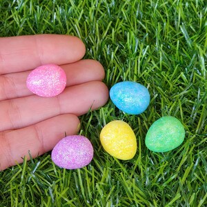 Mini Easter Eggs,Glitter Foam Eggs,Easter Craft Supplies,Miniature Eggs for Baskets,Easter Miniatures image 5