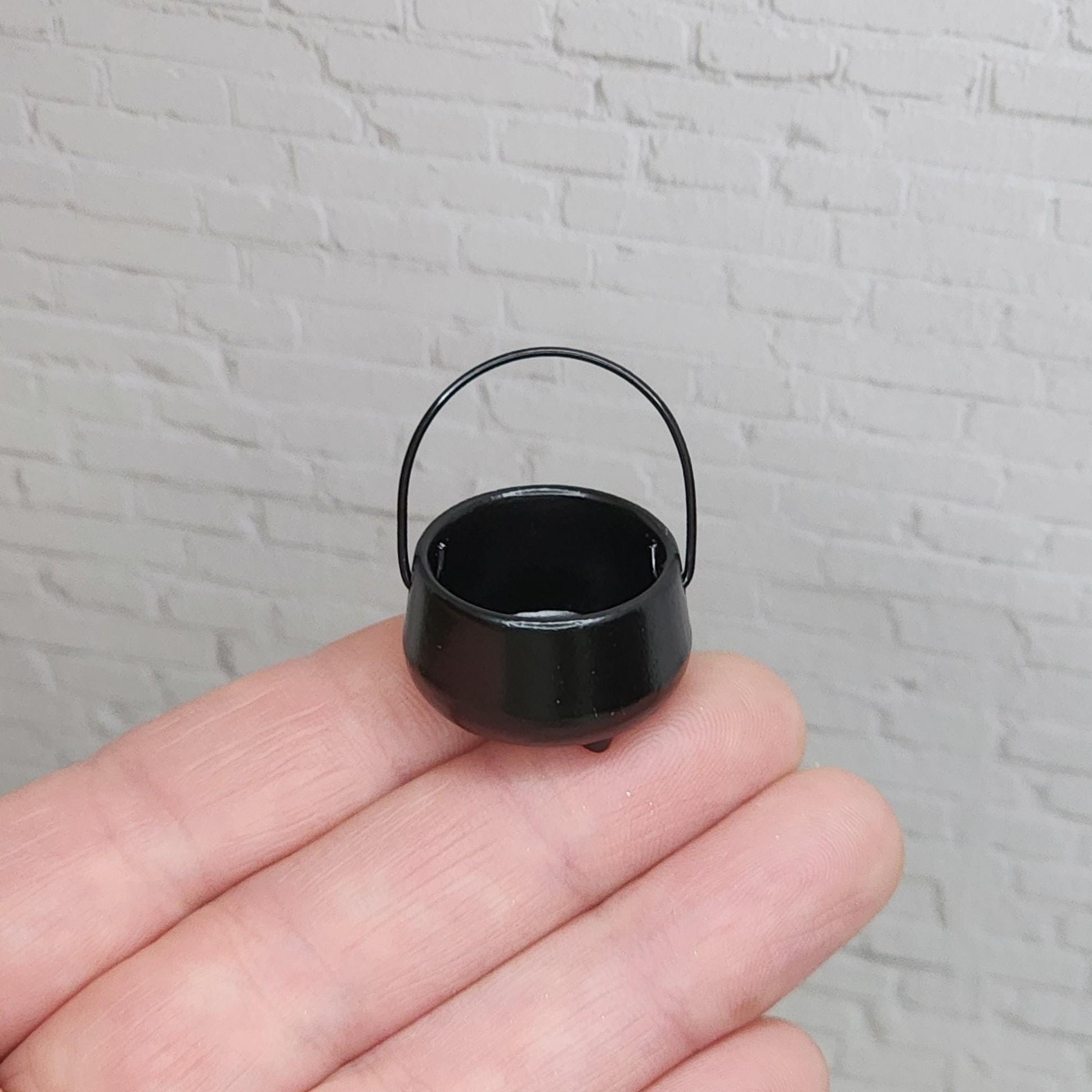 Miniature Cauldron,metal,black,cast Iron Pot,1:12 Scale,dollhouse ...