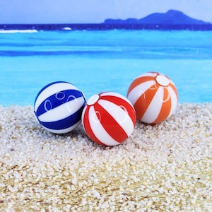 Miniature Beach Ball,Miniature Beach Accessories,Terrarium Supplies, Diorama,Dollhouse Beach,Beach Cake Toppers, Beach Craft Supply