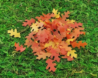 Miniature Oak Leaves,Fall Miniatures,Halloween Fairy Garden,Terrarium Supplies, Fall Diorama,Dollhouse Leaves,Fall Craft Supplies,Landscape
