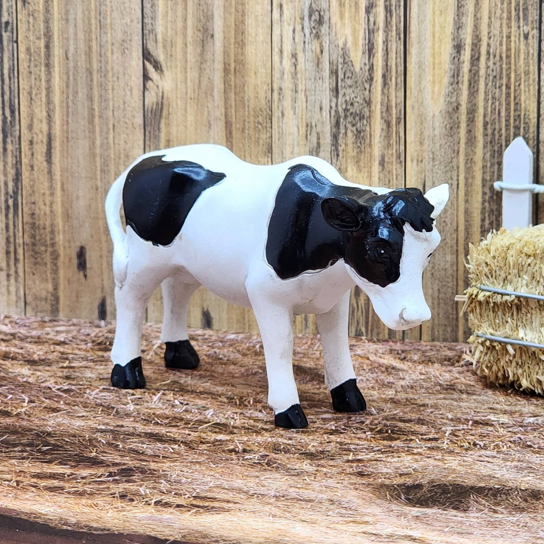 Miniature Cow Figurine,fairy Garden Accessories,miniature Farm Animals ...