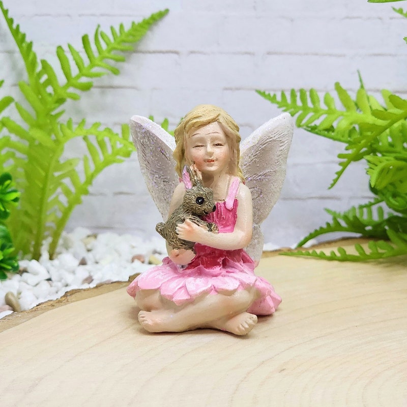 Fairy With Rabbits Figurines - Etsy