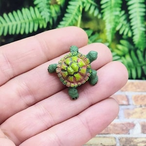 Miniature Turtle,Fairy Garden Accessories,Terrarium Supplies,Diorama, Dollhouse Miniature Animals,Mini Turtle,Garden Miniature