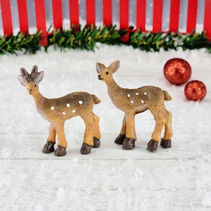 Miniature Reindeer,Christmas Miniatures,Dollhouse Christmas,Tiny Reindeer,Fairy Garden Christmas,Mini Reindeer Figurine,Christmas Village