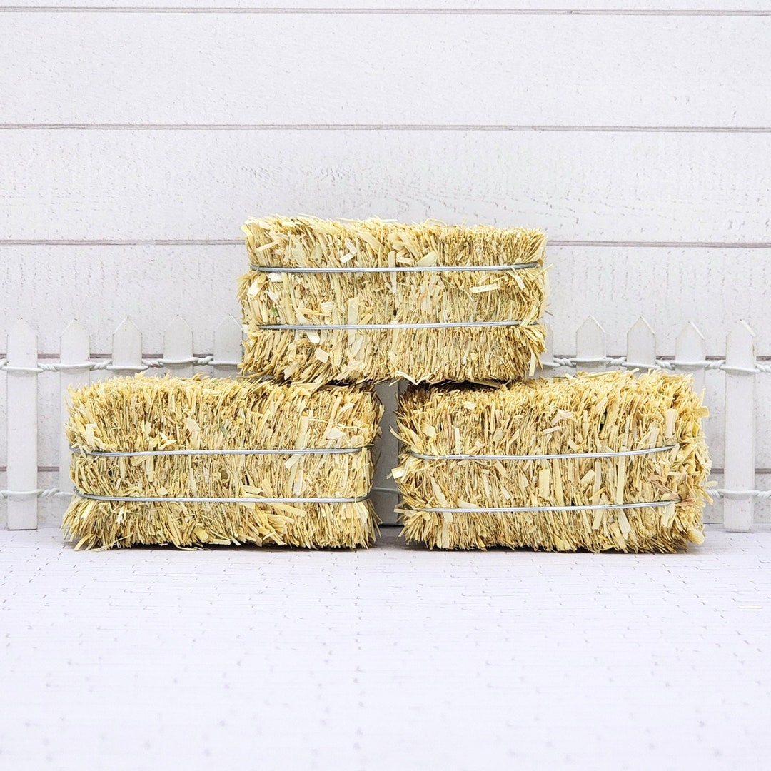 Mini Hay Bale, Miniature Straw Bale, Fall Miniatures,mini Halloween