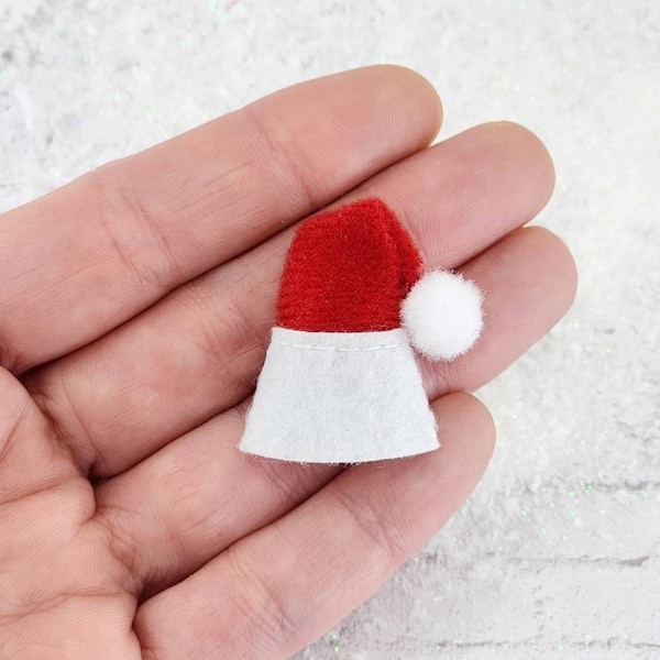 Miniature Santa/ Elf Hat,Dollhouse Santa Hat,Christmas Miniatures,Diorama,Terrarium,Fairy Garden Accessories,Craft Supply,Mini Christmas