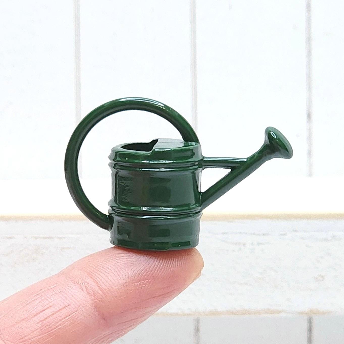 Miniature Watering Can,1:12 Scale,metal,green,dollhouse Miniature